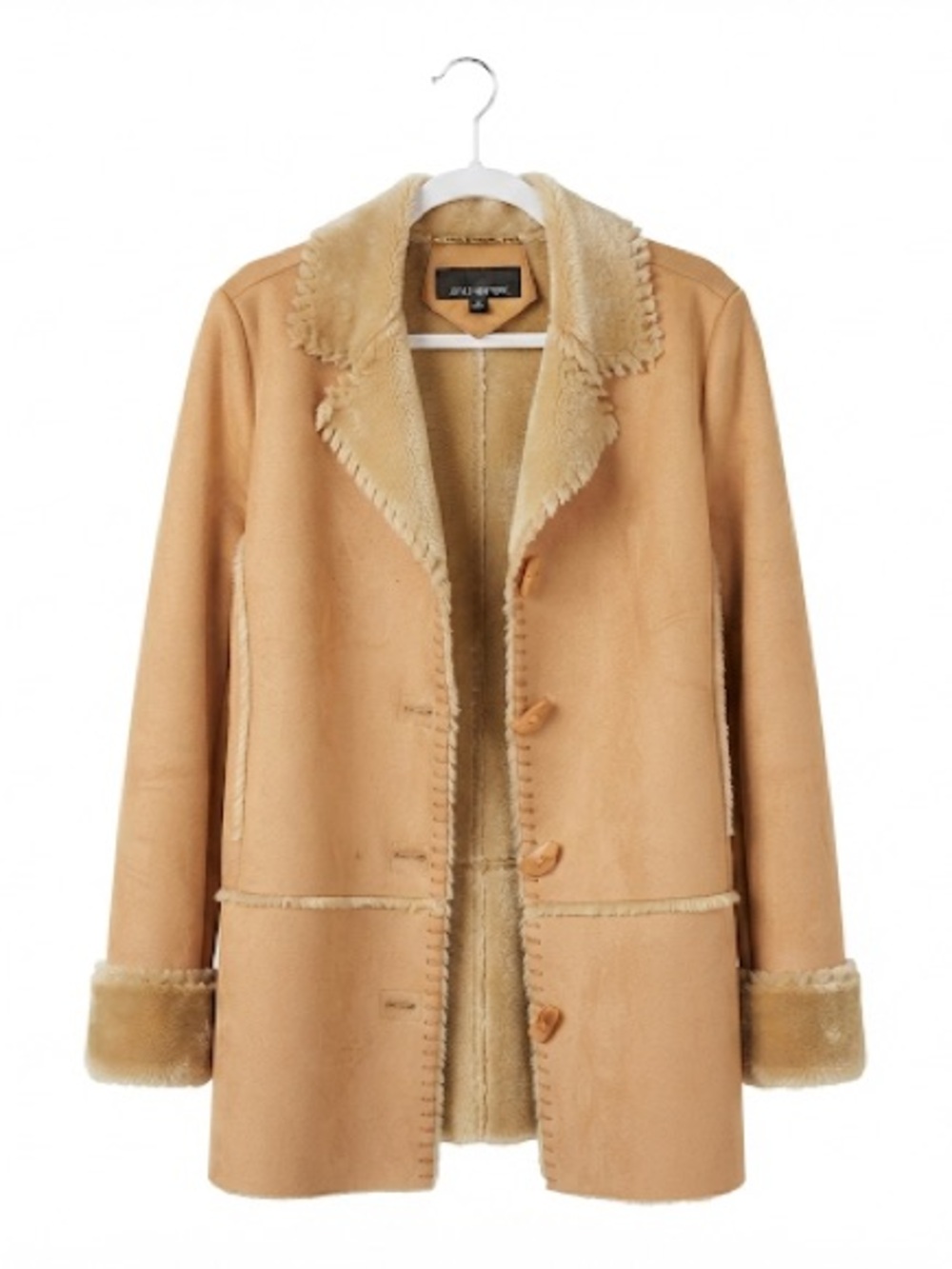 Jones New York Camel Faux Shearling Autumn Coat Mob Wife Medium Back to School